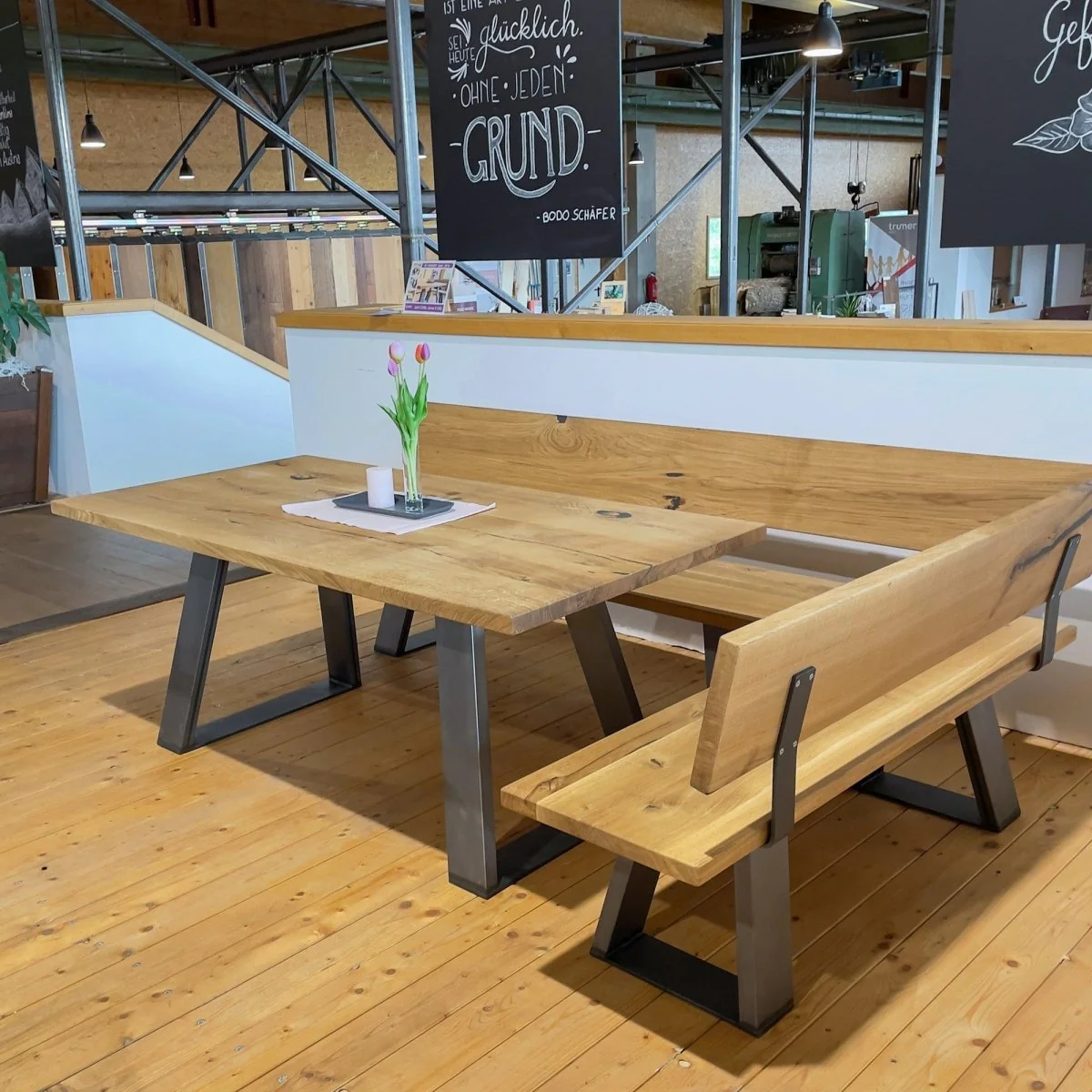 Tisch "Norbert" - 90 x 180 cm - Eiche massiv - Image 3