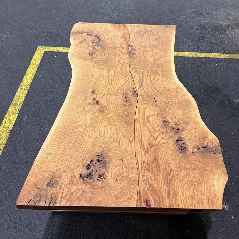 Massivholztisch Eiche mit Glas-Stahl-Gestell - Image 3